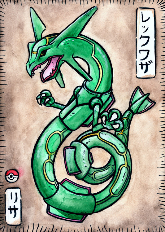 !#0004 Original Painting - Rayquaza