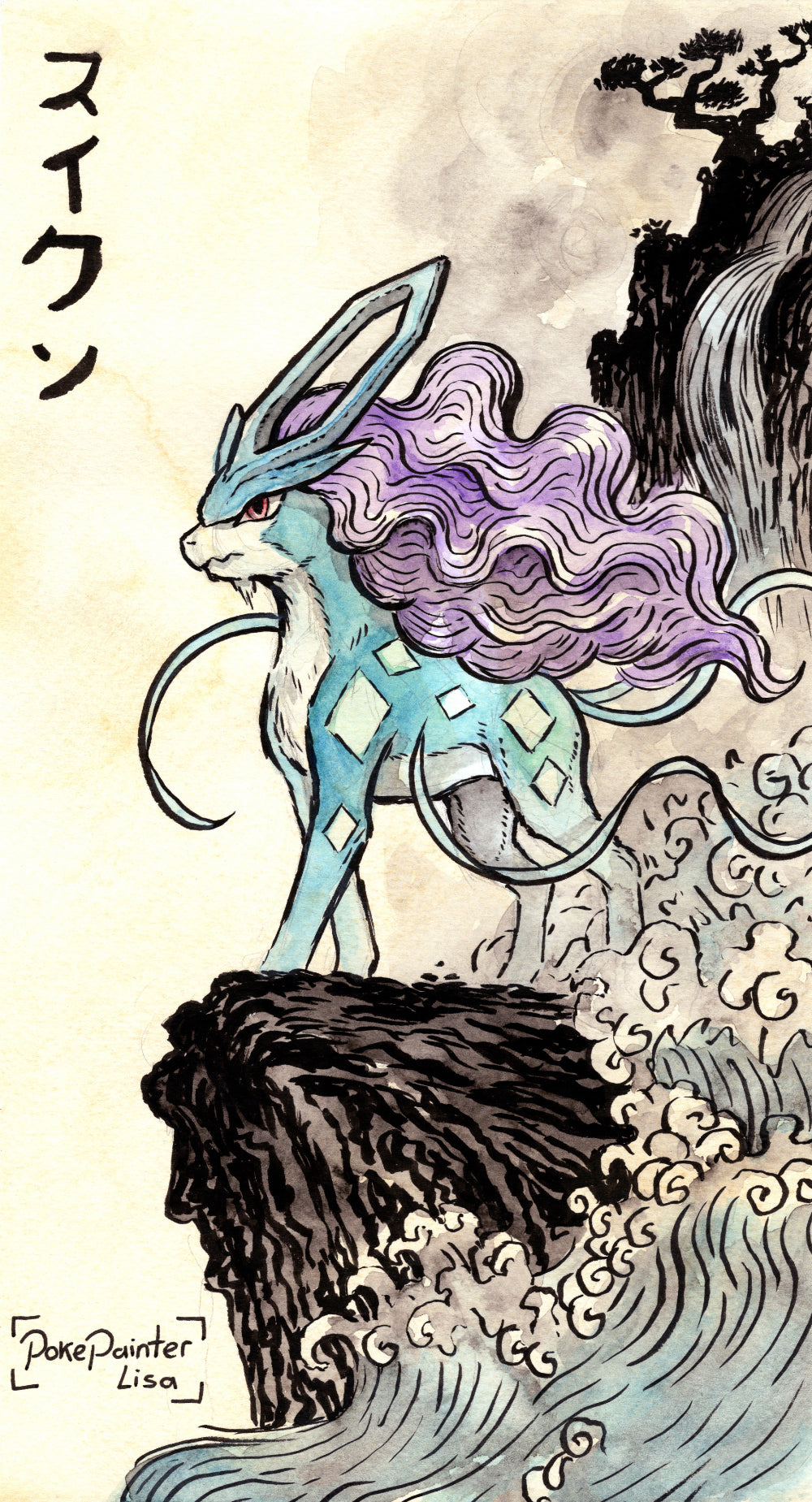 !#0003 Original Painting - Suicune
